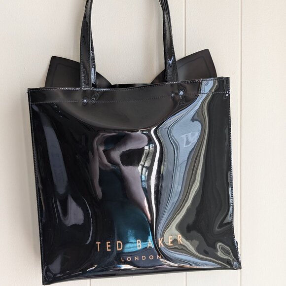 Black Patent Ted Baker London Cat tote bag - Picture 2 of 7